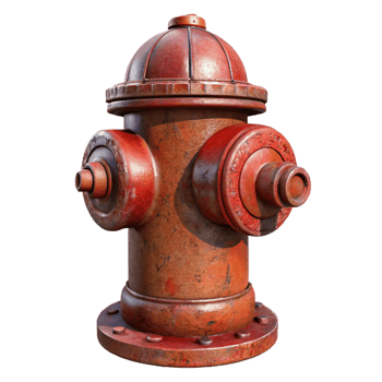 impressive contemporary A close-up of a rusty fire hydrant, urban detail photography, textured lighting high quality png