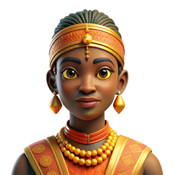 stunning minimalist Portrait of a person wearing traditional African attire, adorned with vibrant patterns and intricate beadwork, lit by warm, golden light, in a celebratory style premium png