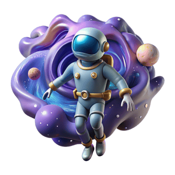 impressive traditional A lone figure in a spacesuit floating in the vastness of space, surrounded by swirling nebulae and distant galaxies. Digital painting style 4K png