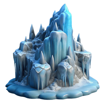 serene vintage A frozen waterfall, intricate ice formations, dramatic lighting genuine png