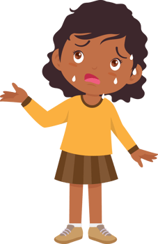 Girl wiping sweat from forehead in sunlight png