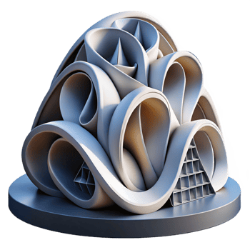 impressive traditional Parametric architecture, complex curves and surfaces, algorithmic design, innovative architectural style authentic png