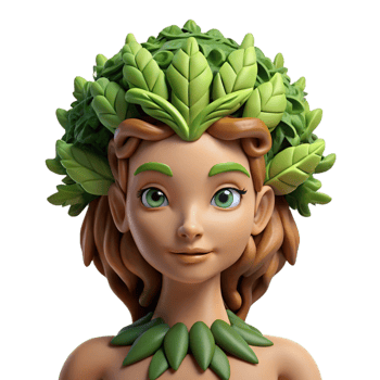 extraordinary rustic A beautiful dryad with bark-like skin and leafy hair emerges from a giant oak tree. Soft, dappled sunlight. Pre-Raphaelite style premium png