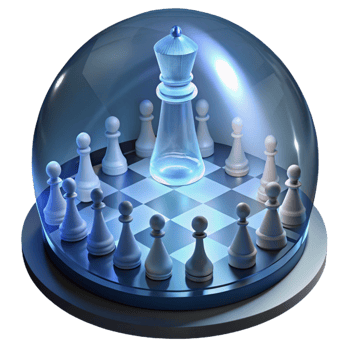 elegant traditional A giant chessboard with human pawns standing frozen in mid-game, illuminated by a dramatic spotlight. Surrealist photography style 4K png