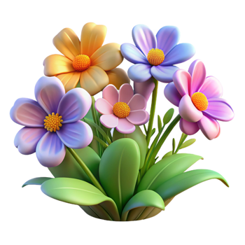 extraordinary modern A cluster of vibrant wildflowers in a meadow, soft diffused light, botanical illustration style premium png