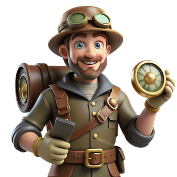 beautiful artistic A steampunk explorer, holding a compass and map, rugged outfit, brightly lit, adventurous style professional png