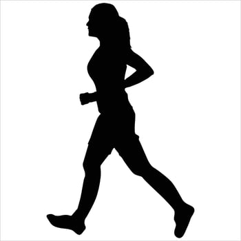 Running woman silhouette vector