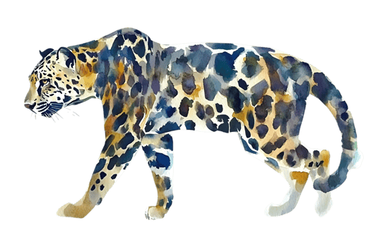 Vibrant Watercolor Leopard Illustration on Transparent Background Detailed Feline Portrait Depicts Wildlife in Artistic Style and Natural Color Palette png