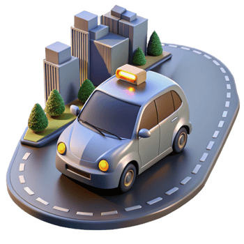 stunning modern A self-driving car navigating a busy city street, realistic lighting, photorealistic style authentic png