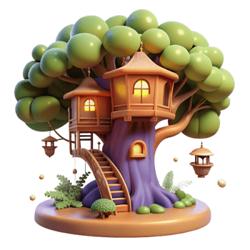 beautiful traditional A Whimsical Treehouse Nestled in the genuine png