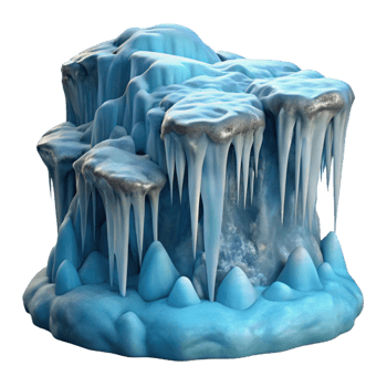 beautiful traditional A frozen waterfall, intricate ice formations, dramatic lighting high quality png
