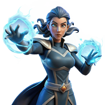 stunning artistic A powerful sorceress with glowing hands summoning a storm of swirling energy, in a dynamic, comic book style high quality png