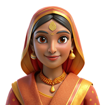 magnificent contemporary Portrait of a person wearing traditional Indian sari, with vibrant colors and intricate embroidery, lit by warm, golden light, in a Bollywood style high quality png