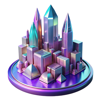 serene contemporary A futuristic cityscape, composed of towering crystalline structures, reflecting the vibrant hues of a nebula in the sky. Art deco style, sharp lines, highly detailed 4K png