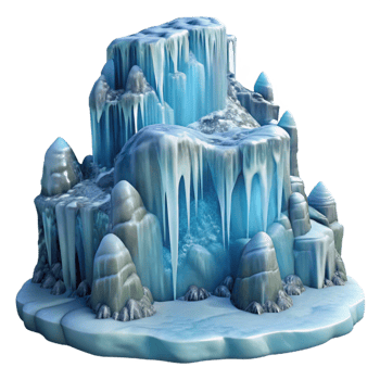 wonderful minimalist A frozen waterfall, intricate ice formations, dramatic lighting authentic png