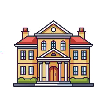 Impressive Classic Mansion House Icon Design vector