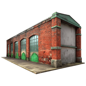 magnificent artistic Graffiti-covered brick wall of an abandoned warehouse in a decaying industrial district, dim overcast lighting, photorealistic style high resolution png