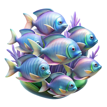 extraordinary rustic A school of iridescent tropical fish darting through a coral reef, bathed in the filtered sunlight of the shallows. Underwater photography style professional png