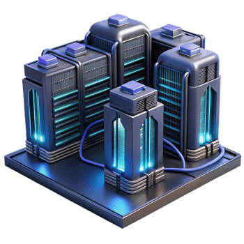 serene classic A futuristic data center with rows of servers and glowing cables, complex and intricate, dark and moody lighting original png