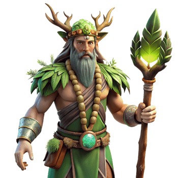 magnificent creative A Powerful Druid with Intricate Tattoos high quality png