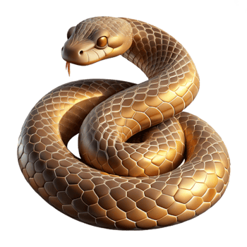 vibrant classic A coiled rattlesnake, scales gleaming in the dappled sunlight of a desert canyon, photorealistic style high resolution png