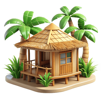 dramatic minimalist Bamboo house, sustainable materials, natural ventilation, tropical style detailed png