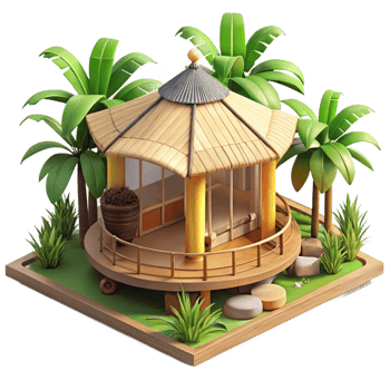 extraordinary traditional Bamboo house, sustainable architecture, tropical setting, open-air design, eco-friendly style high resolution png