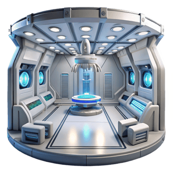 dramatic artistic Space station interior, futuristic technology, sterile white lighting, sci-fi style high resolution png