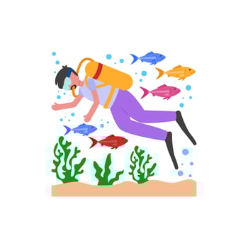 Underwater Diving Illustration vector