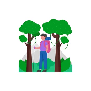 Forest Trek Adventure Illustration vector
