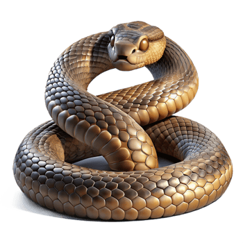 vibrant creative A coiled rattlesnake, detailed scales, dramatic spotlighting, wildlife photography style high quality png