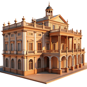 wonderful contemporary Renaissance palazzo, elegant proportions, classical details, warm sunlight, highly detailed, Renaissance style professional png