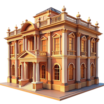 wonderful traditional Renaissance palazzo, elegant proportions, classical details, warm sunlight, highly detailed, Renaissance style premium png
