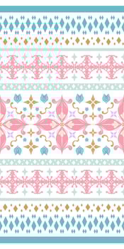 Magnificent Colorful Pink Sky Embroidery Royal Opulence Rich Silk Decoration Pattern. Seamless Stripe Rococo Victorian Design with Traditional Scroll Medieval Ornament Sweet Elegant Geometric Florals vector