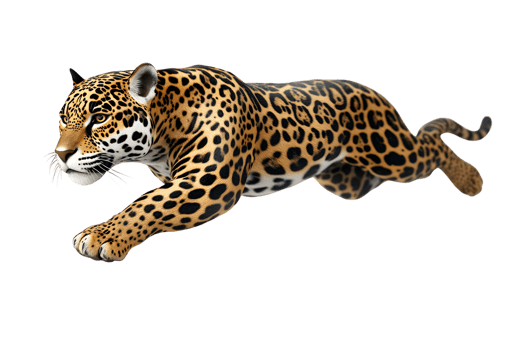Dynamic Leap of a Spotted Cat in Motion png