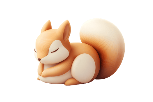 Adorable Sleeping Squirrel Cartoon Character Illustration png