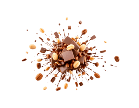 Chocolate and Nuts Explosion A Delicious Dessert Delight png