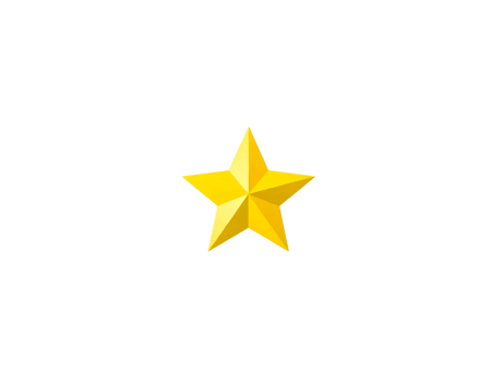 Yellow star icon on a transparent background png