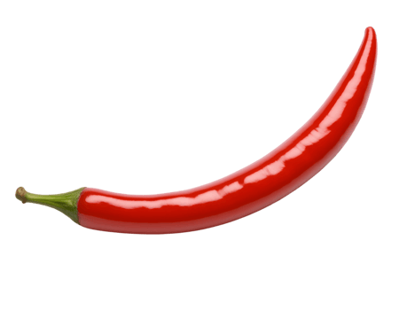 Vibrant red chili pepper isolated on transparent background, perfect for culinary projects png