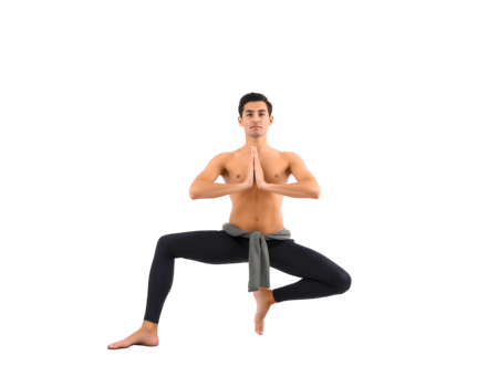 Man Practicing Yoga and Meditation for Fitness, Wellness, and Balance png