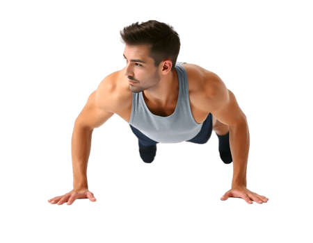 Man doing push-ups, working out for a healthy lifestyle png