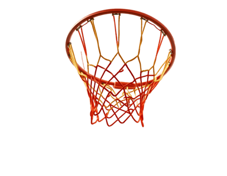 Close-up of a basketball hoop with a net png