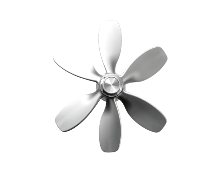 Silver Fan Propeller for Cooling and Ventilation png