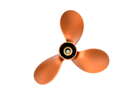 Bronze Three-Bladed Propeller Isolated on Transparent Background png