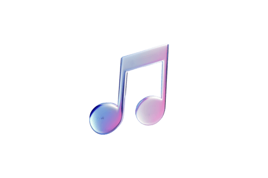 Eighth Note Music Symbol 3D Render Shiny Gradient Purple Blue Pink Icon Music Design A png