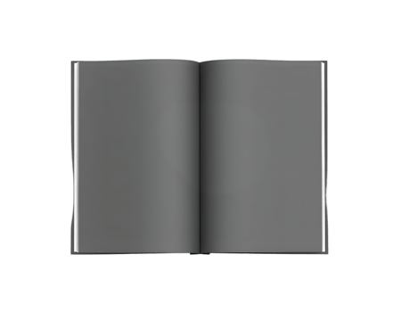 Open book with blank pages isolated on a transparent background, perfect for mockups and designs png