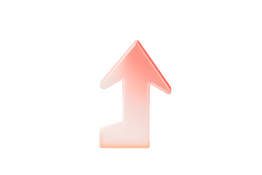 Upward Direction Indicator A Gradient Pink Arrow Pointing Upwards for Navigation Progress a png