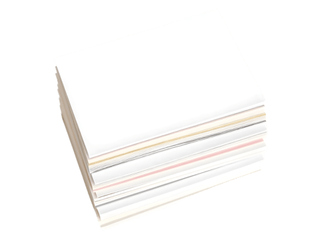 Stack of white papers, perfect for office work or creative designs. png