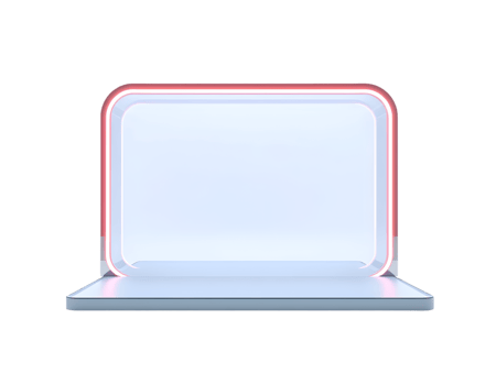 Modern Display Screen with Neon Frame and Minimalist Design png