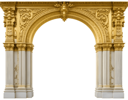 Golden Ornate Archway with Columns png